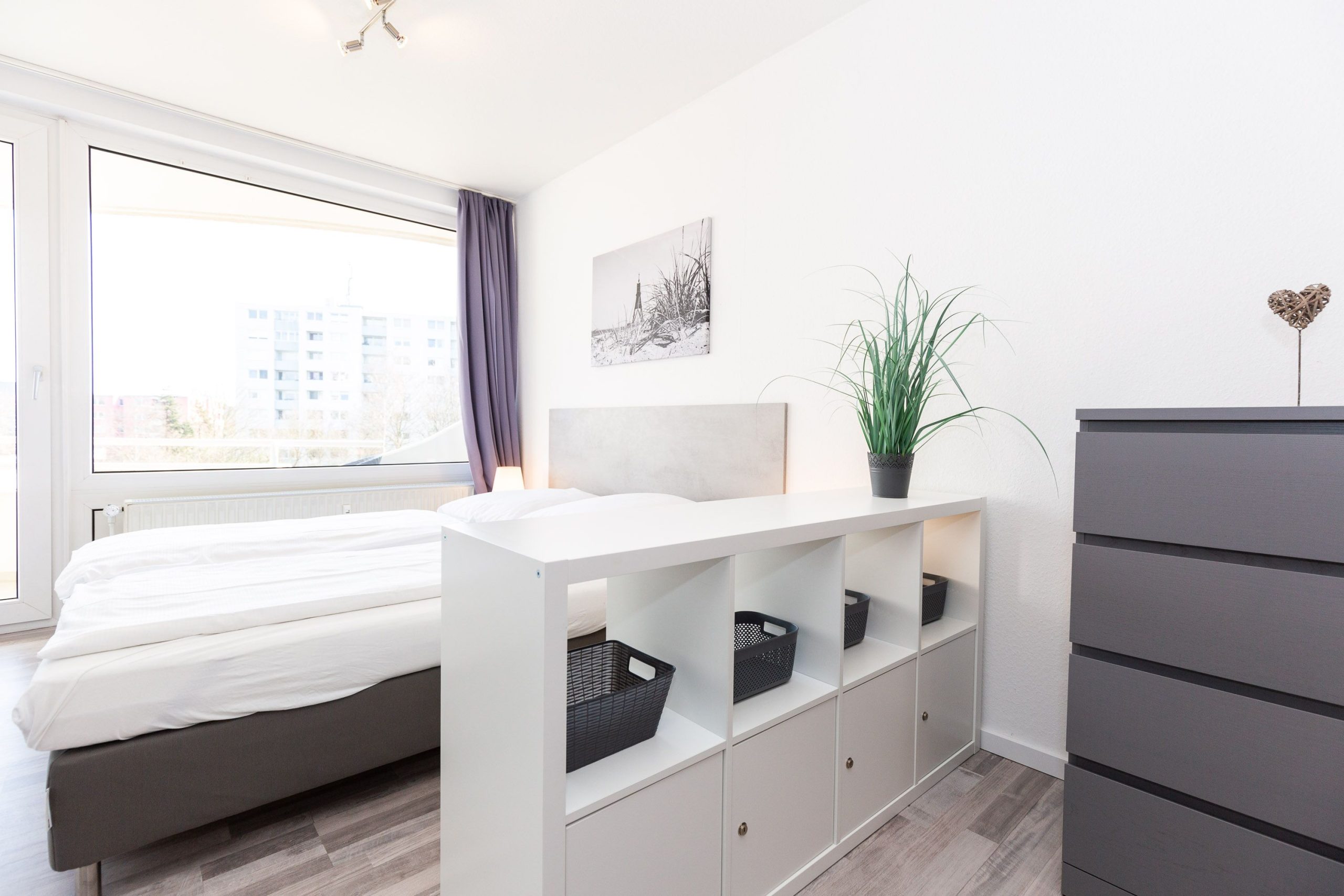 Doppelbett in Ferienwohnung in Cuxhaven